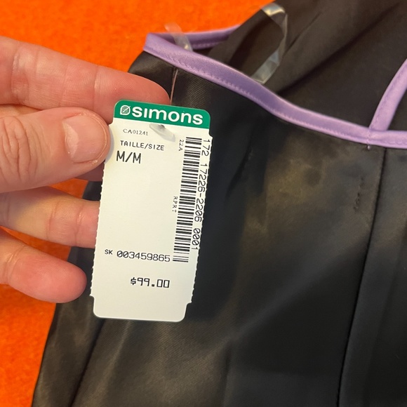 Local Heroes black and purple satin stripe party mini slip dress NWT - Picture 12 of 16